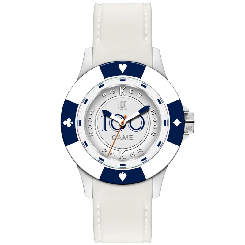 Orologio LIGHT TIME POKER - White / Blue Uomo