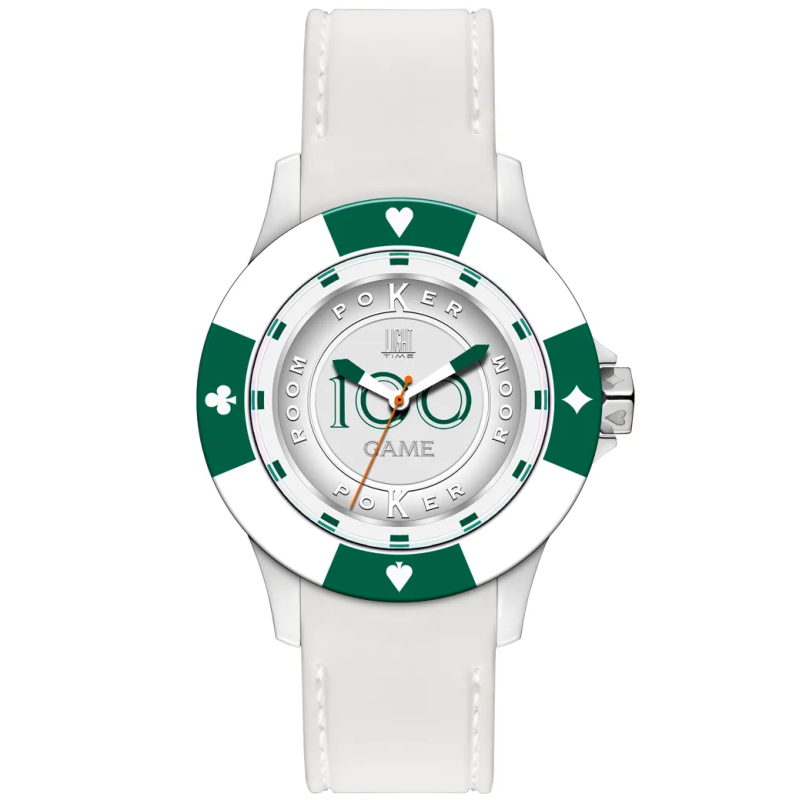 Orologio LIGHT TIME POKER - White / Green Uomo