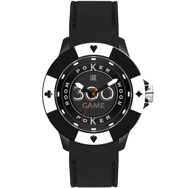 Orologio LIGHT TIME POKER - Black / White Uomo