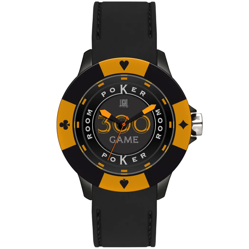 Orologio LIGHT TIME POKER - Black / Orange Uomo