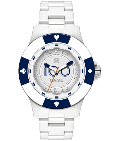 Orologio LIGHT TIME POKER - White / Blue Uomo