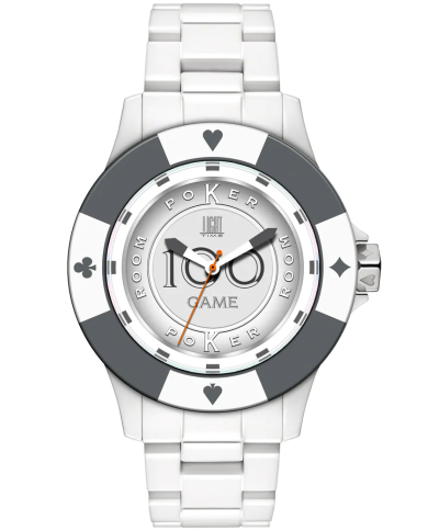 Orologio LIGHT TIME POKER - White / Grey Uomo