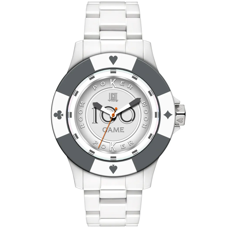 Orologio LIGHT TIME POKER - White / Grey Uomo