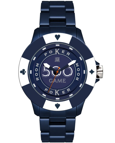 Orologio LIGHT TIME POKER - Blue / White Uomo