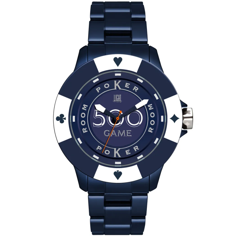 Orologio LIGHT TIME POKER - Blue / White Uomo