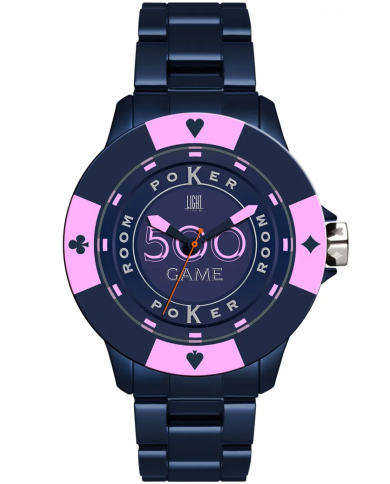 Orologio LIGHT TIME POKER - Blue / Pink Uomo