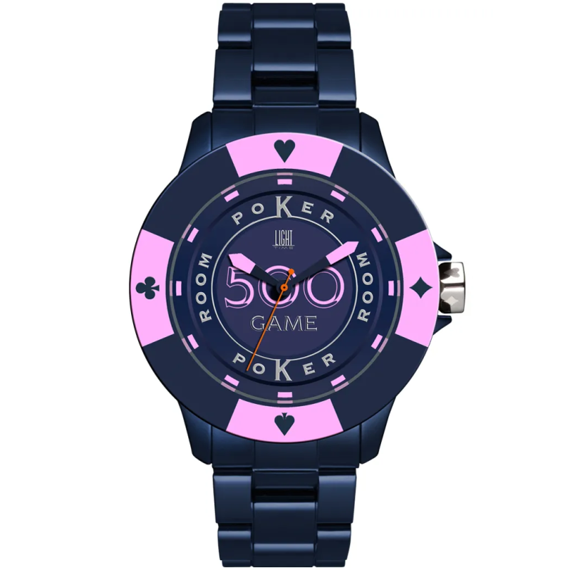 Orologio LIGHT TIME POKER - Blue / Pink Uomo