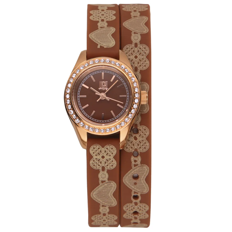 Orologio LIGHT TIME ROCOCO - Brown Strass Donna