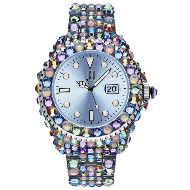 Orologio LIGHT TIME MEDITERRANEO - Full Strass / Light Blue Donna