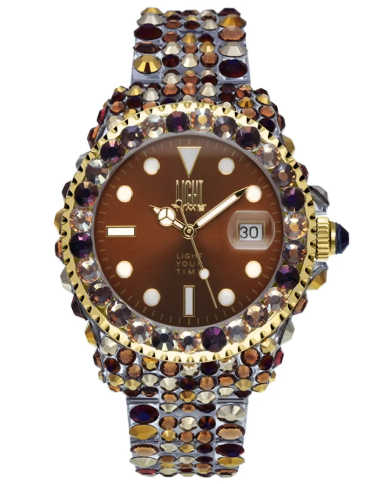 Orologio LIGHT TIME MEDITERRANEO - Full Strass / Brown Donna