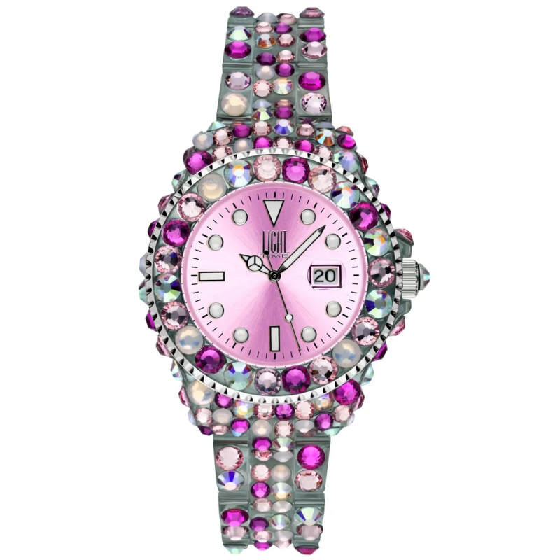 Orologio LIGHT TIME MEDITERRANEO - Full Strass / Pink Donna