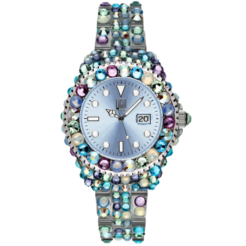 Orologio LIGHT TIME MEDITERRANEO - Full Strass / Light Blue Donna