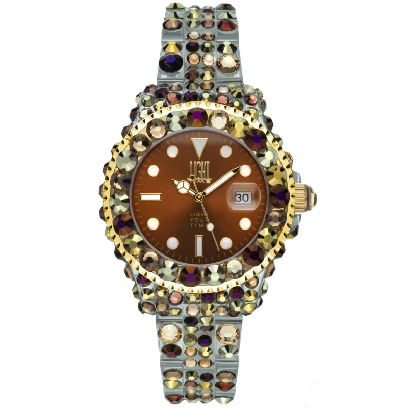 Orologio LIGHT TIME MEDITERRANEO - Full Strass / Brown Donna