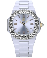 Orologio LIGHT TIME VELVET NAUTILUS - White Clear Strass Donna