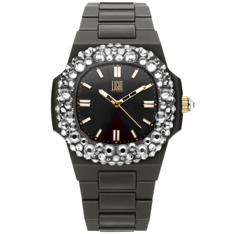 Orologio LIGHT TIME VELVET NAUTILUS - Black Clear Strass Donna