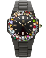Orologio LIGHT TIME VELVET NAUTILUS - Black Rainbow Strass Donna