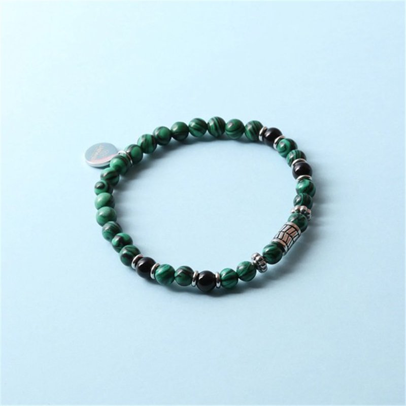 Bracciale in Acciaio con pietra malachite verde