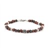 Bracciale in Acciaio con pietra agata marrone
