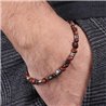 Bracciale in Acciaio con pietra agata marrone