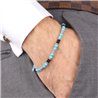 Bracciale in Acciaio con pietra turchese e onice nero