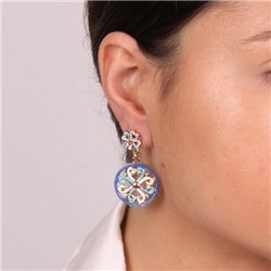 Orecchini in Metallo con pendente maioliche colorate