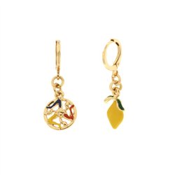 Orecchini in Metallo con trinacria e limone