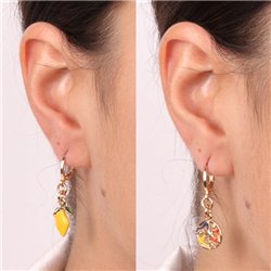 Orecchini in Metallo con trinacria e limone