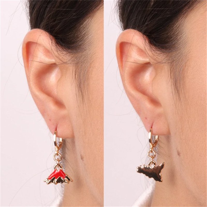 Orecchini in Metallo con sicilia e etna