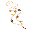 Collana in Metallo con charm siciliani, carretto, coffa, fico d’india, corno portafortuna