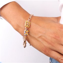 Bracciale in Metallo con pendenti a forma di maioliche colorate