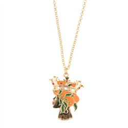 Collana in Metallo con pendente testa di moro donna con smalti e cristalli colorati