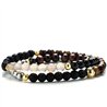 Bracciale Stone Elegant Double Ematite Onice Argento Agata