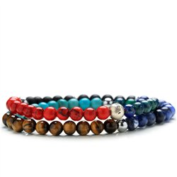 Bracciale Stone Colors Double Lapis Afgano Sodalite Argento