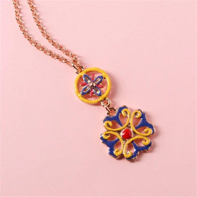 Collana in Metallo con maioliche di Caltagirone impreziosite da smalti colorati