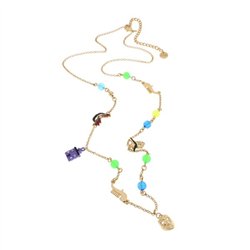 Collana in Metallo con cristalli di Murano, maschera e case colorate di Burano