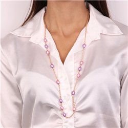 Collana in Metallo con cristalli di colore rosa ispirati al vetro di Murano