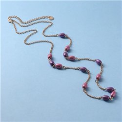 Collana in Metallo con cristalli di colore rosa ispirati al vetro di Murano