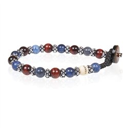 Bracciale Gerba LAB Occhio di Tigre rosso e blu
