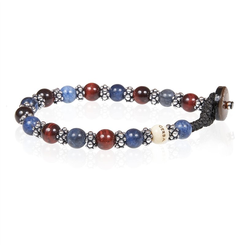 Bracciale Gerba LAB Occhio di Tigre rosso e blu