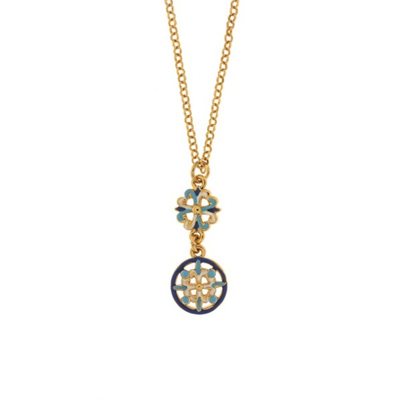 Collana in Metallo con maioliche colorate