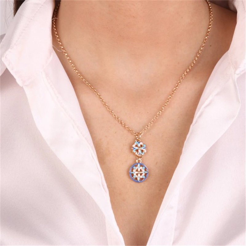 Collana in Metallo con maioliche colorate