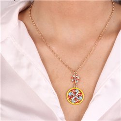 Collana in Metallo con maioliche colorate