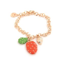 Bracciale in Metallo con ciondolo fico d’india pendente e piccolo pumo a lato