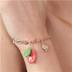 Bracciale in Metallo con ciondolo fico d’india pendente e piccolo pumo a lato