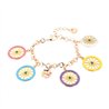 Bracciale in Metallo con charm ruote colorate e carretto siciliano