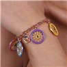 Bracciale in Metallo con charm ruote colorate e carretto siciliano