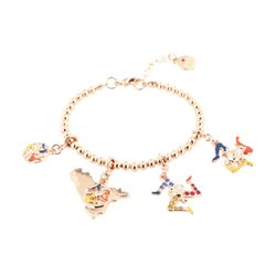 Bracciale in Metallo con Sicilia centrale e due trinacria