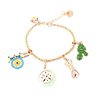 Bracciale in Metallo con charms siciliani, carretto, fico d’india, cassata e cannolo