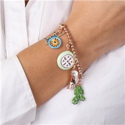 Bracciale in Metallo con charms siciliani, carretto, fico d’india, cassata e cannolo