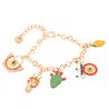 Bracciale in Metallo oro rosa con charms colorati Sicilia, limone, coffa, testa di moro